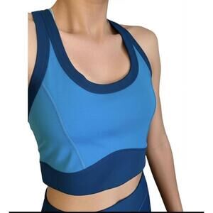 NWT Spiritual Gangster Womens L Teal Aurora Racerback Sports Bra Hamsa